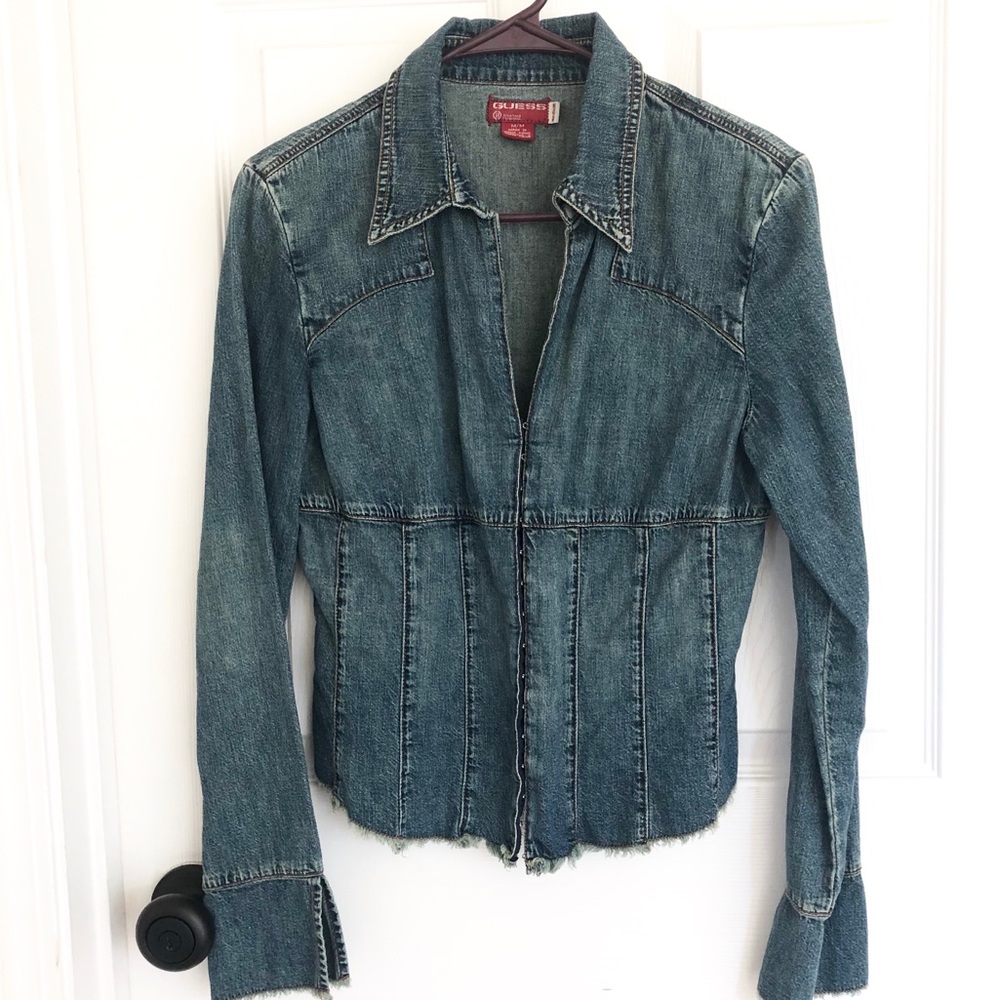 GUESS Stretch Denim Jacket Size Medium